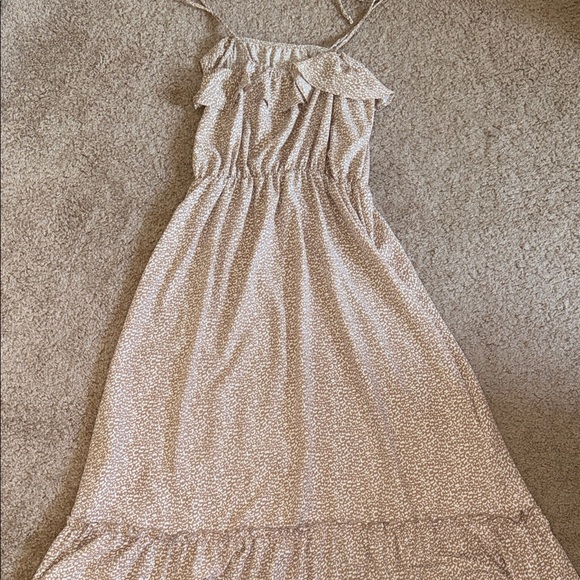 Chic Beige Ruffle Dress - Picture 6 of 7